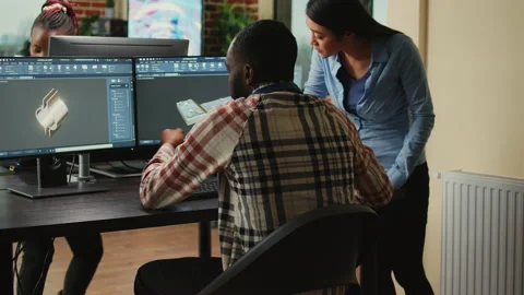 Professional industry experts working on engine development Stock Footage 229814919