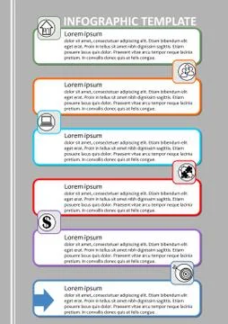 Professional infographic process visualization template, abstract vector with Stock Illustration