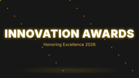 Professional innovation awards ceremony title screen for corporate recognit.. Stock Footage 337577420