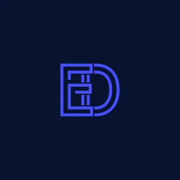 Professional Innovative Initial ED logo. Minimal elegant Monogram. Premium Bu Stock Illustration