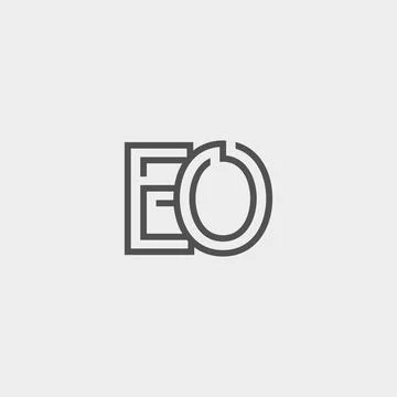Professional Innovative Initial EO logo. Minimal elegant Monogram. Premium Bu 스톡 일러스트