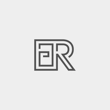 Professional Innovative Initial ER logo. Minimal elegant Monogram. Premium Bu Stock Illustration