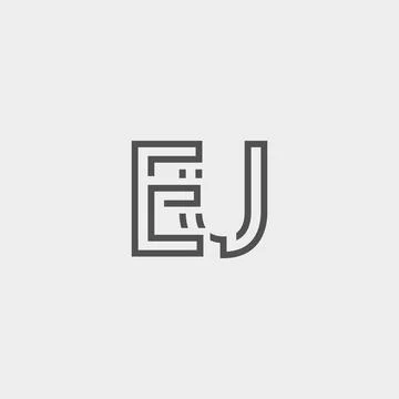 Professional Innovative Initial EU logo. Minimal elegant Monogram. Premium Bu Stock Illustration