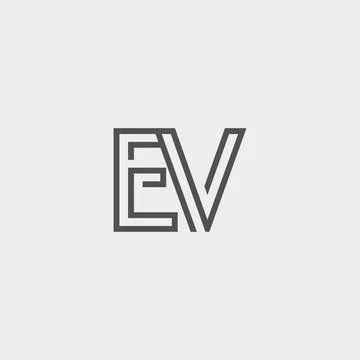Professional Innovative Initial EV logo. Minimal elegant Monogram. Premium Bu Stock Illustration