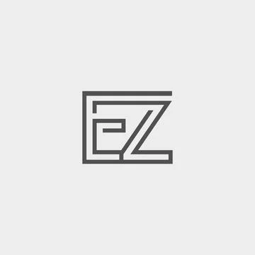 Professional Innovative Initial EZ logo. Minimal elegant Monogram. Premium Bu イラスト素材