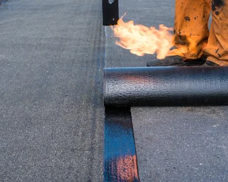 Professional installation of waterproofing Stock Photos