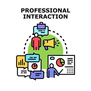 Professional interaction process creating business communication solutions Stock Illustration