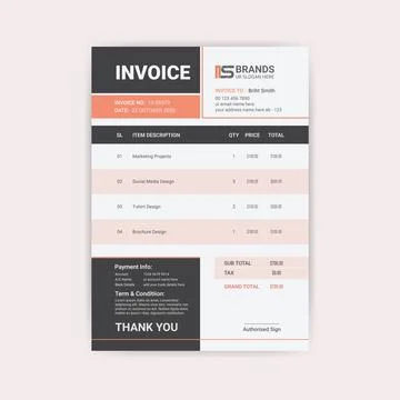 Professional invoice template design イラスト素材