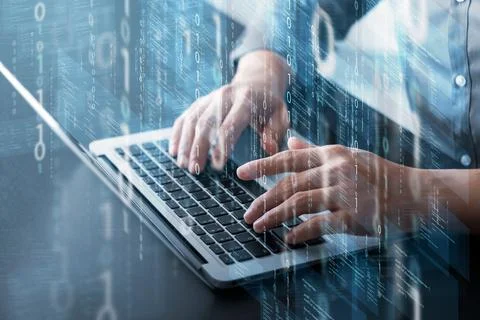 Professional IT programmers working on websites and social security, software Stock Photos