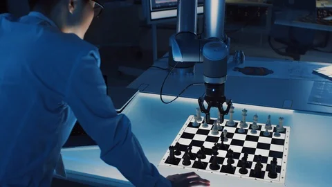 Professional Japanese Development Engineer is Testing an Artificial Intelligence Stock Footage