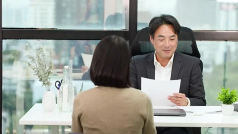 Professional Job Interview in Modern Office Stock Footage 324769901