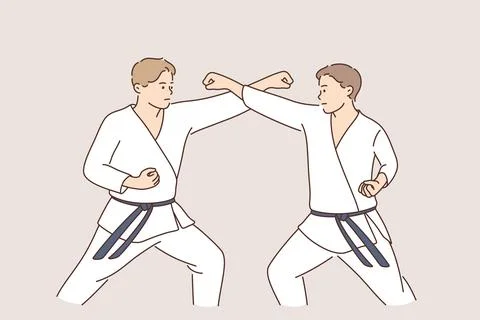 Professional karate sport fighters concept. Stock Illustration