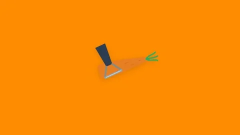 Professional Kitchen Peeler Tool Peeling Fresh Carrot Surface on Orange Bac.. Stock Footage 346611780
