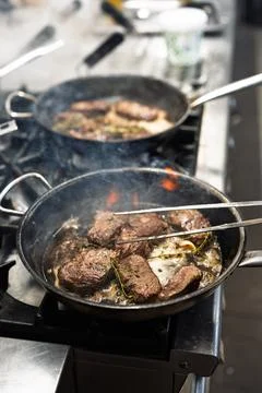 Professional kitchen scene Stockfoto's