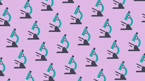 Professional Laboratory Microscope Icon Pattern for Science Research Projects Stock Footage 330996207