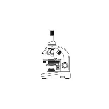 Professional laboratory microscope vector outline for science Stock Illustration
