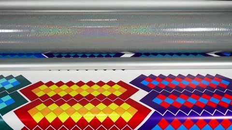 Professional large  Automatic roll  laminating machine with snow glitter film Stock Footage 145065315