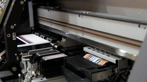 Professional large printer format inkjet working Stock Footage 190408460