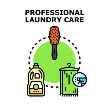 Professional laundry care service concept vector illustration Stock Illustration