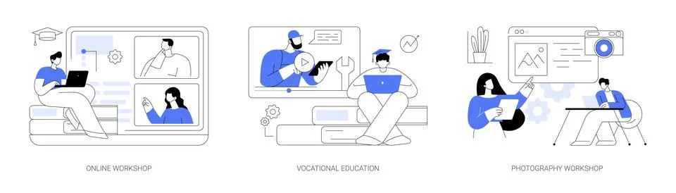 Professional learning abstract concept vector illustrations. 스톡 일러스트