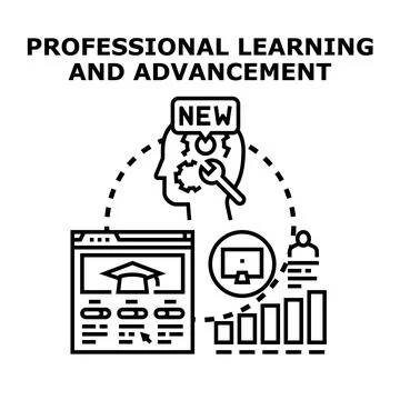 Professional learning advancement acquiring new skills online 库存插图