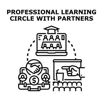 Professional learning circle collaborating for business success Stock Illustration
