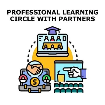 Professional learning circle collaborating for business success Stock Illustration