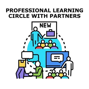 Professional learning circle creating business partnerships Stock Illustration