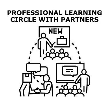 Professional learning circle creating business partnerships Stock Illustration
