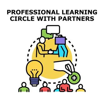 Professional learning circle developing partnership skills Stock Illustration