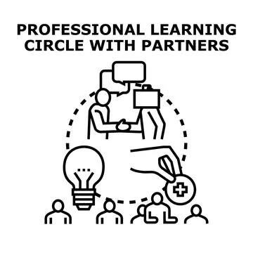 Professional learning circle developing partnership skills Stock Illustration