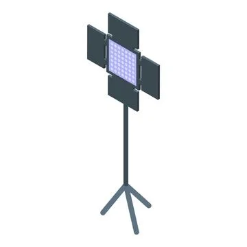 Professional led lighting equipment standing on tripod for photo or video making Stock Illustration