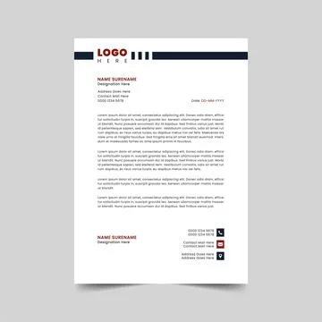 Professional letterhead template design fully editable Stock Illustration