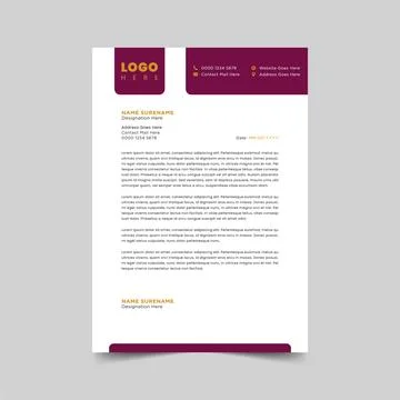 Professional letterhead template design fully editable Stock Illustration