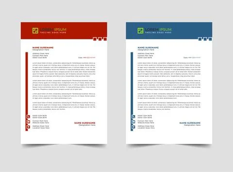 Professional letterhead template design fully editable Illustrazione stock