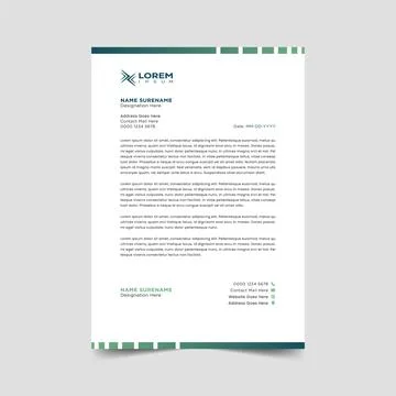 Professional letterhead template design fully editable Stock Illustration