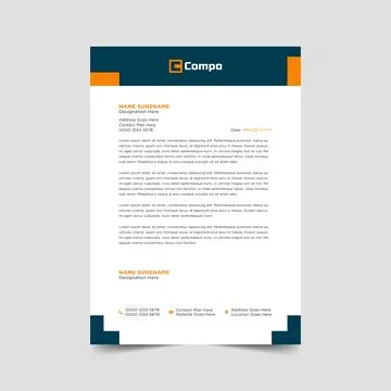 Professional letterhead template design fully editable Illustrazione stock