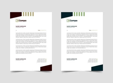 Professional letterhead template design fully editable Stock Illustration