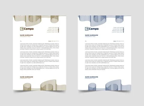 Professional letterhead template design fully editable Illustrazione stock