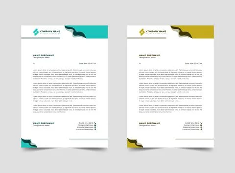 Professional letterhead template design fully editable Illustrazione stock