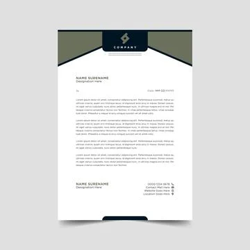 Professional letterhead template design fully editable Stock Illustration