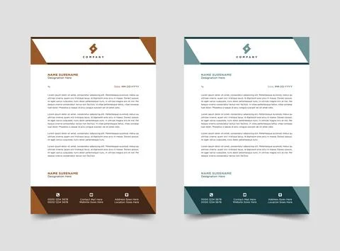 Professional letterhead template design fully editable Stock Illustration