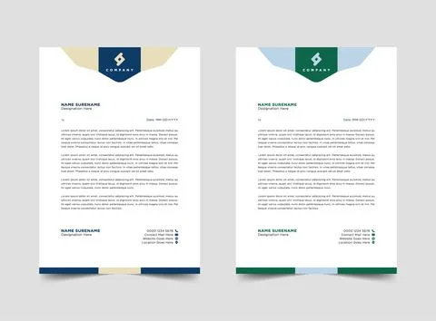Professional letterhead template design fully editable Stock Illustration