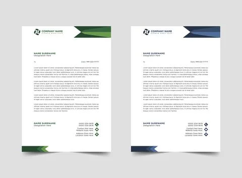 Professional letterhead template design fully editable Stock Illustration