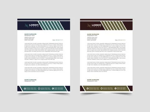 Professional letterhead template design fully editable Stock Illustration