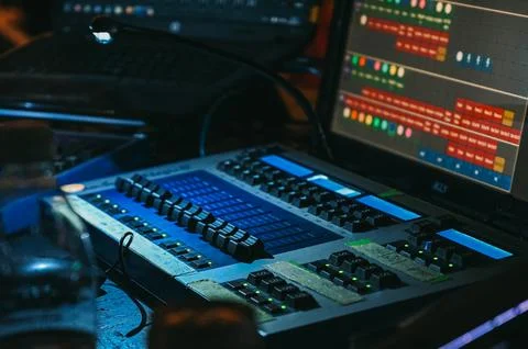 Professional Lighting Control Console Stock Photos