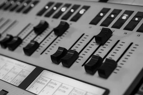 Professional Lighting Designers Programming Console 库存照片