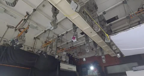 Professional lighting devices, lighting equipment on the stage. Lighting Stock Footage 309097277