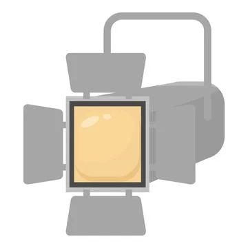 Professional lighting equipment, studio spotlight illuminating creative space Stock Illustration
