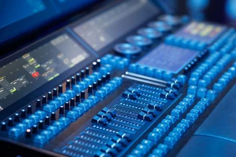 Professional lighting mixer panel Stock Photos